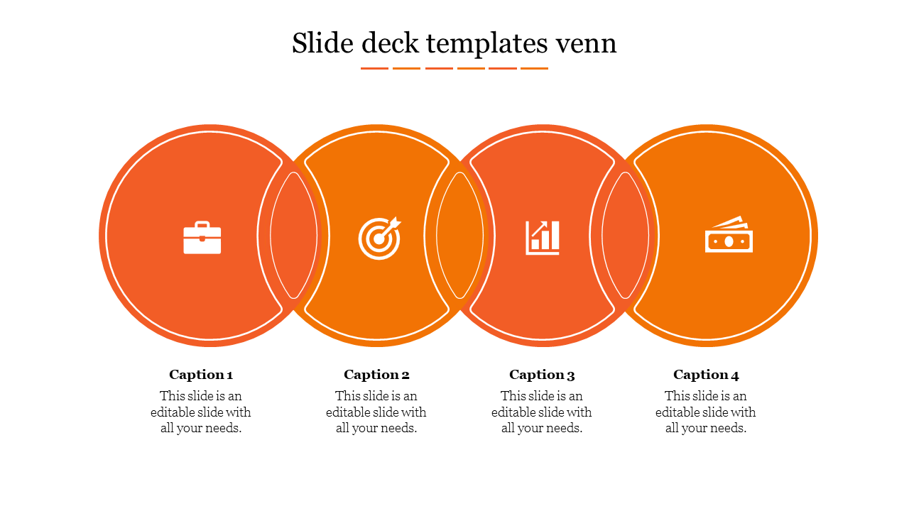 Free slide deck templates venn-4-Orange